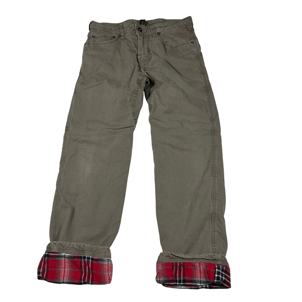 Prana Brion Pants Mens 31x32 Brown Flannel Lined Stretch Zion M4BRLP313